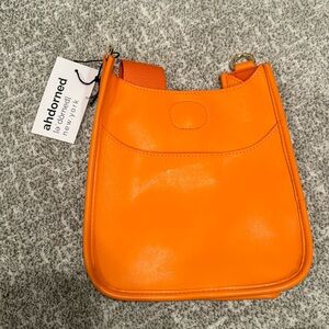 Ahdorned Vegan Crossbody with Orange Strap